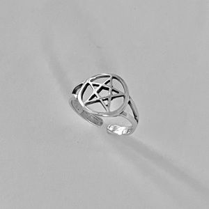 Sterling silver pentagram toe ring, silver pentagram toe ring, pentagram ring